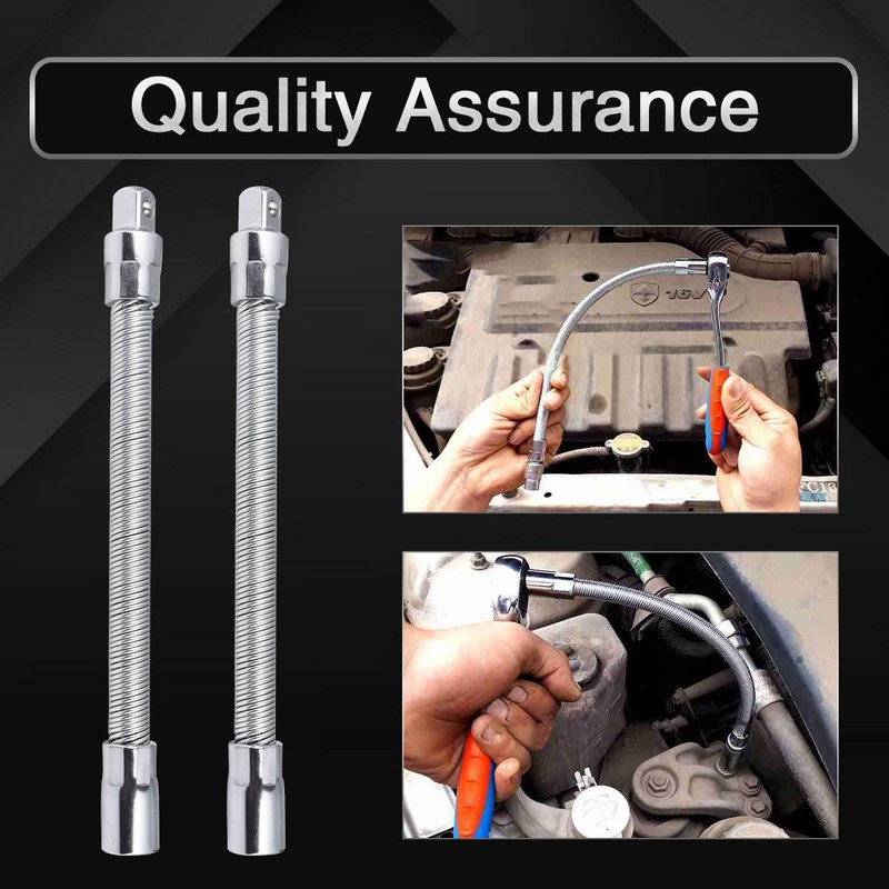 KATUR Flexible Socket Extension Ratchet, Flexible Extension Bar Set, Bendable