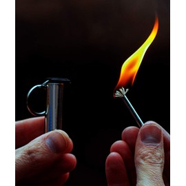 Splayman’s Waterproof Permanent Match Lighter- Set of 5, Forever Match, Camp Fire Starter, Outdoor Survival Tool, Emergency Flint Stone Striker Lighter Match with Metal Keychain for Camping Hiking BBQ