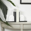 CosmoLiving by Cosmopolitan Wooden Abstract Decorative Bookends Layered Arched Non