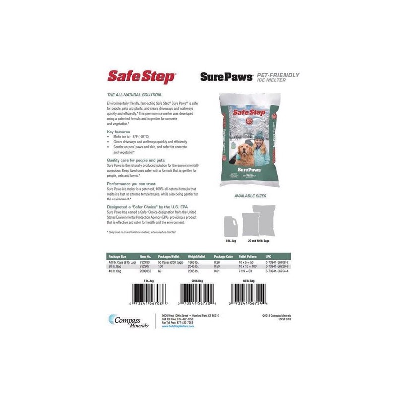 Safe Step 56708 8Lb Jug Safe Step Eco Platinum Series