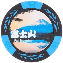 Hokushin Trading HTC Golf Marker Casino Chip Marker Blue Diameter 1.6 inches (40 mm) Attractions Mt. Fuji MK0206