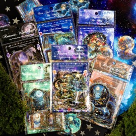 Alideco 120pcs Scrapbook Stickers Vintage romantic fairyland Scrapbooking Junk Journal Crafts Embelishment Decoration Stickers (xianjingqiyuan)