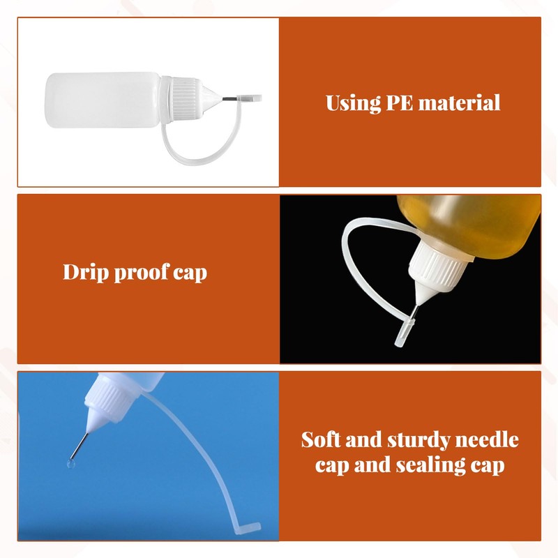 Eophmi Precision Tip Applicator Bottle,15PCS 10ml Needle Tip Bottle,Small Squeezy