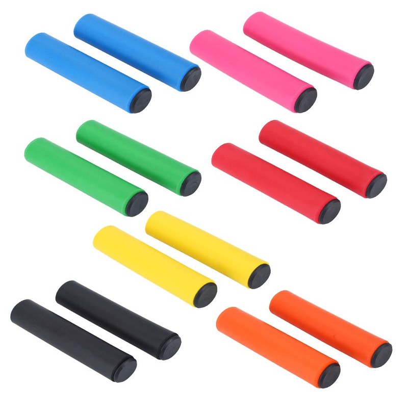 Bike Handlebar Grips, Soft Sponge Grips with End Cap for