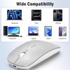 Azmall Bluetooth Mouse Portable Wireless Mouse (Silver (Updated Version))