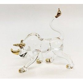 Bull Hand Blown Blowing Glass Art Animal Cute Oxen Cattle Cow Collectibles Gifts