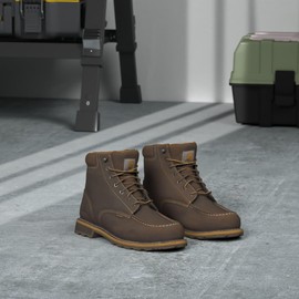 Carhartt Men's Traditional Welt 6" Waterproof Moc Toe Boot CMW6197, Brown, 8W