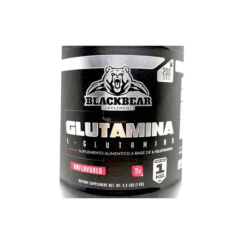 Glutamina 1 Kg Sin Sabor 200 Serv Blackbear Postentreno