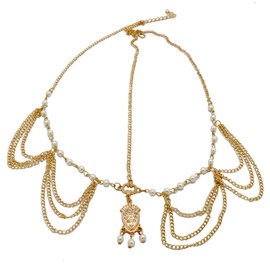 Gold Head Chain Headband Hair Jewelry Accessories for Women