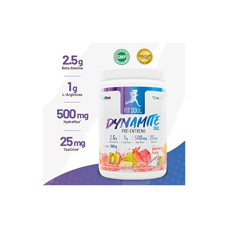 Pre entreno Fit Soul Dynamite Soul Suplemento Pre-Workout 30 servicios