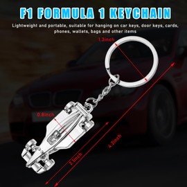 Sylvil 2 PCS Racing Car Model Keychain, F1 Race Auto Key Fob Holder, Metal Model Key Chain Present, Keyring Car Accessories (1 PCS)