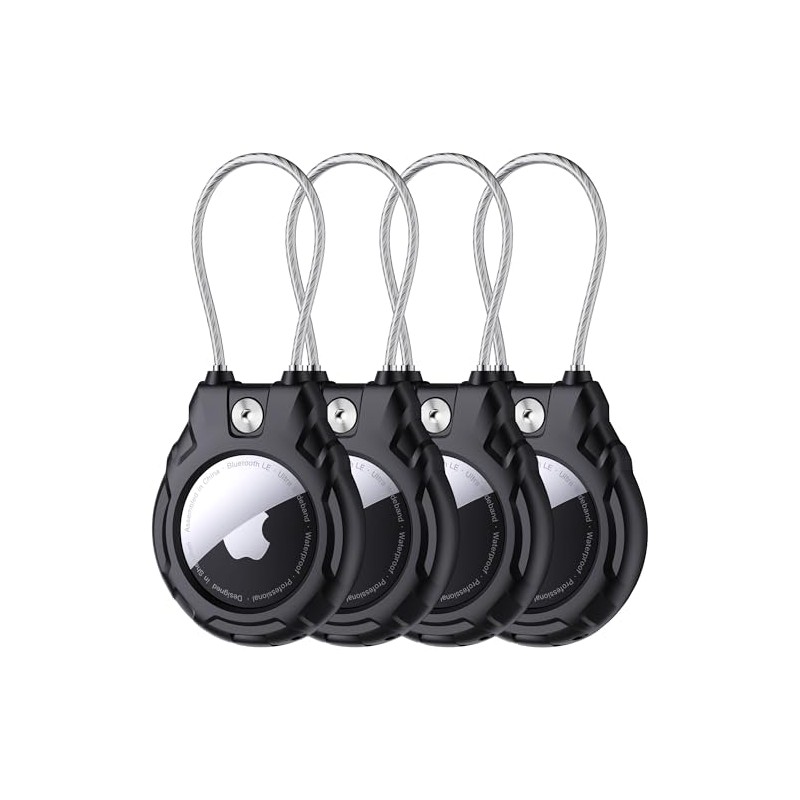 GOCII AirTag Holder with Wire Cable - Ultra-Durable 4 Pack