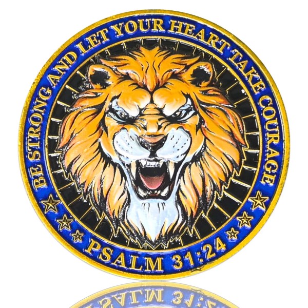 Be Strong and Courageous Christian Challenge Coin Bible Verses Gift