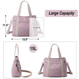 Collsants Tote Bag for Women Work Tote Bag Shoulder Bag Crossbody Handbags for Everyday, Travel(light purple)