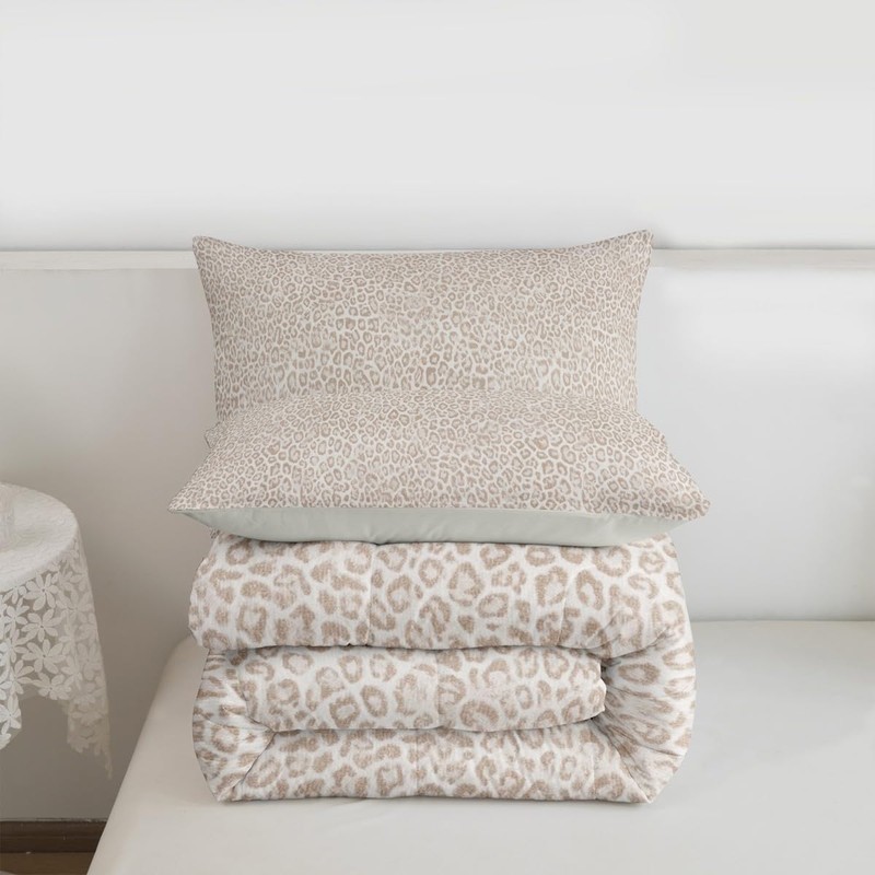 jejeloiu Leopard Print Bedding Set Soft for Boys Girls, Cheetah