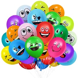 Pack of 50/100/200 Emotion Series Latex Balloons, 12 Inch Balloons Smiley, Cute Funny Balloons, Various Emotion Balloons, for Children's Birthday Decoration Boys Girls Baby Shower (200)