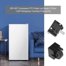 VGOL 1x PTC Starter Relay 4.7Ohm 1Pin and 1x Refrigerator Overload Protector 1/2HP Replacement Acessosy for Refrigerator Repair