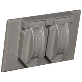 Hubbell 5180-5 Weatherproof Device Cover, 1 Gang, 2-13/16 In L X 4-9/16 In W, Gray, quot, Grey