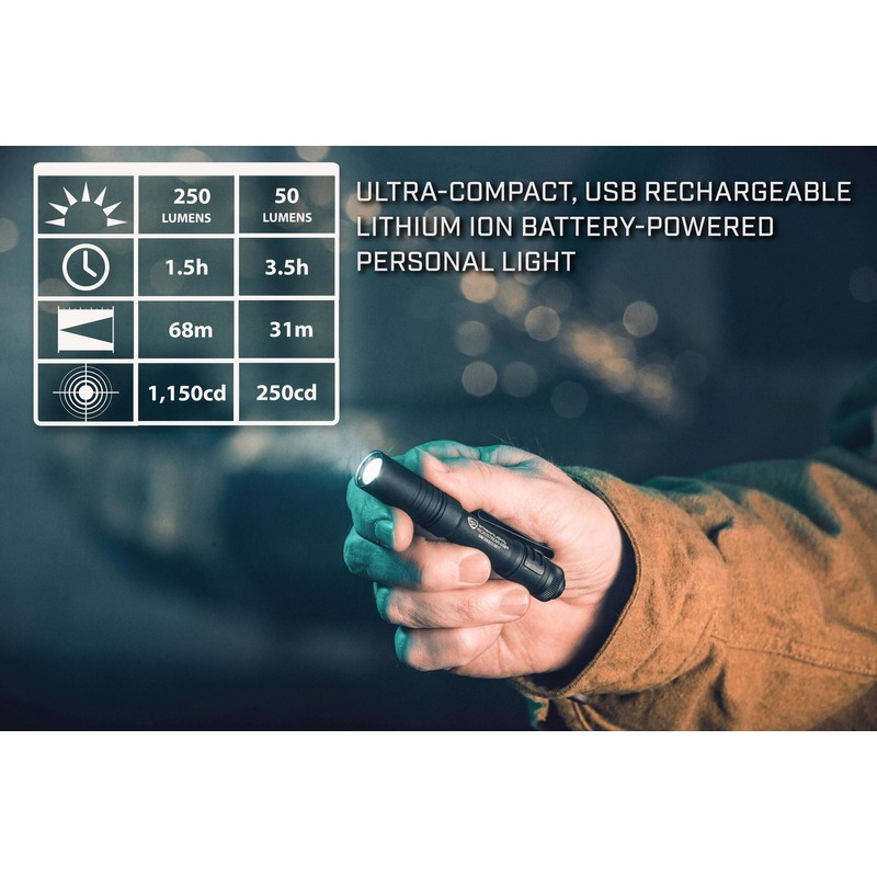 Streamlight USB Rechargeable Coyote Flashlight 250 Lumens Compact Durable with