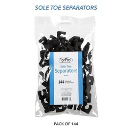 ForPro Separadores de dedos de suela – Separadores de espuma de lujo negro – Separadores de dedos individuales para pedicuras – 144 unidades