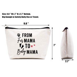 LIBIHUA Mom to Be Gift Pregnancy Announcement Gift Baby Reveal Present for New Mom Mother Makeup Bag Cosmetic Bag Travel Pouch From Fur Mama to Baby Mama
