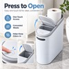 Slim Trash Can with Press-Top Lid for Small Spaces –