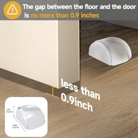 HAUSPROFI Door Stops, Floor Door Stopper Self-Adhesive Shower Doorstop for Wall Protection, Door Buffer for Wall Furniture Glass Mirror- Clear 2pcs, L:1.66,W:1.57,H:0.9(inch)