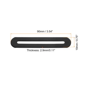 sourcing map 2Pcs Adjustable Flat Mending Plate Support with Slot, 3.54 x 0.75 Inch Stainless Steel Slotted Straight Brace Brackets for Wooden Furniture, Black