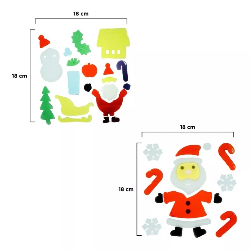 Jands Pegatinas De Gel Navideñas 18 Cm Adornos Navideños 2pz