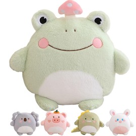 Frog Plush Pillow, Cute Frog Stuffed Animal Plush, Green Frog Plush Toy Throw Pillow Kawaii Plushies Gift for Kids Girls Adults Valentines Birthdays,Frog