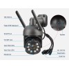 3MP Wireless Camera Security Audio Wifi Outdoor Waterproof PTZ Camera