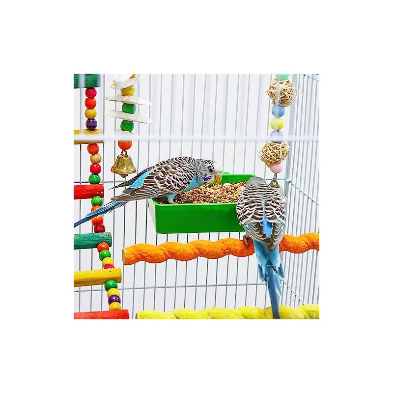 18 comederos de plástico para pájaros, jaulas de alimentos colgantes