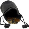 Oakridge Leather Small Drawstring Coin Pouch - Black
