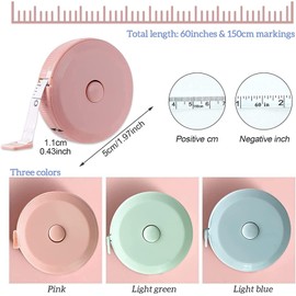 Snokay 4 Pack Tape Measure - Retractable Small Mini Soft Sewing Fabric Cloth Waist Tape Measure Body Measuring Tape - Premium Retractable Fabric and Cloth Tape Measure, 150cm/60inch