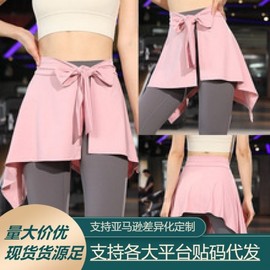 Sports Yoga Short Skirt with Anti-Exposure Lining for Dance & Exercise Size/Black 5ea