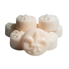 8 Pc Honeysuckle Scented Guest Soaps Fleur de Lis Medallionswith Gift Bag