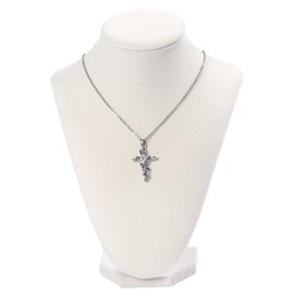 Julysky 3D Necklace Display Stand For Selling,Velvet Chain Jewelry Bust Holder Organizer (1, beige)