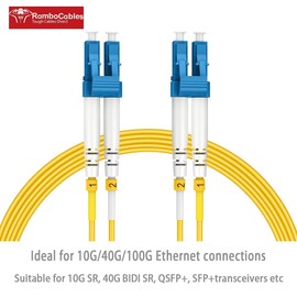 16.4ft/5m Single Mode Fiber Patch Cables OS2 LC to LC, SM Singlemode Optic Cable 10G SMF LSZH Duplex 9/125μm OD 2.0mm (4pack), 𝙍𝙖𝙢𝙗𝙤𝘾𝙖𝙗𝙡𝙚𝙨