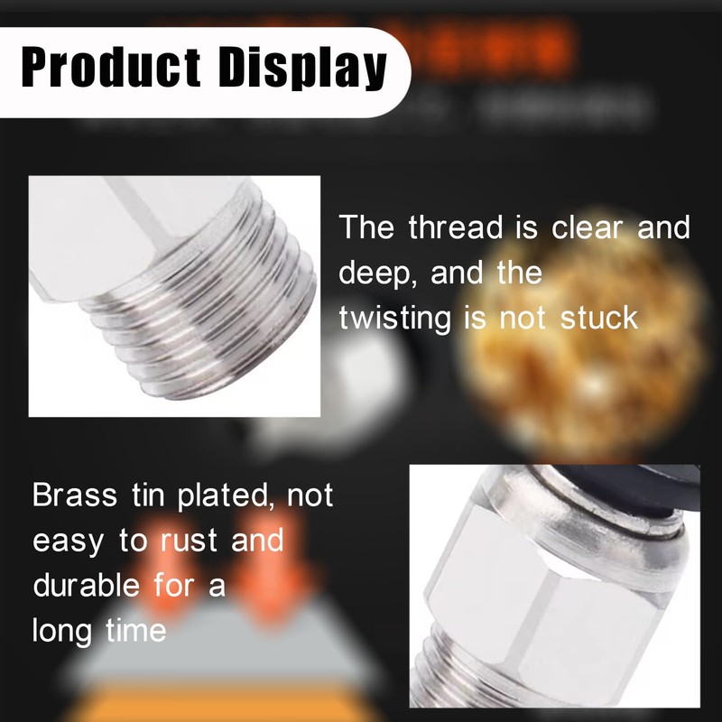 Pack of 10 3D Printer Pc4-M10 Connector, Pc4-M10 Connector, Pc4-M10