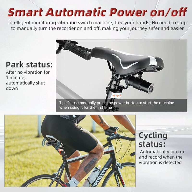 VSYSTO Bike Camera with Tail Light, Automatic Power on/Off, WiFi
