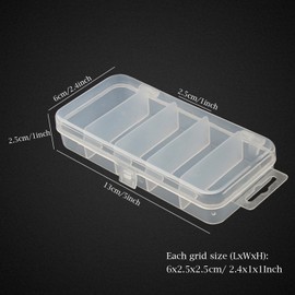 Honbay 2PCS 5x2.4x1Inch Small Clear Visible Plastic Fishing Tackle Accessory Box Fishing Lure Bait Hooks Storage Box Case Container Jewelry Making Findings Organizer Box Storage Container Case