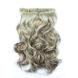 BOMBSHELL HAIR EXTENSIONS 250g 24" Curly 3 Pieces Full Head Clip On Hair Extensions Hair Piece Wig (M23 HIGHLIGHTS BROWN WITH BLONDE)