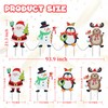 WONDER GARDEN Christmas Metal Yard Stakes, Lighted 4 Pack Christmas