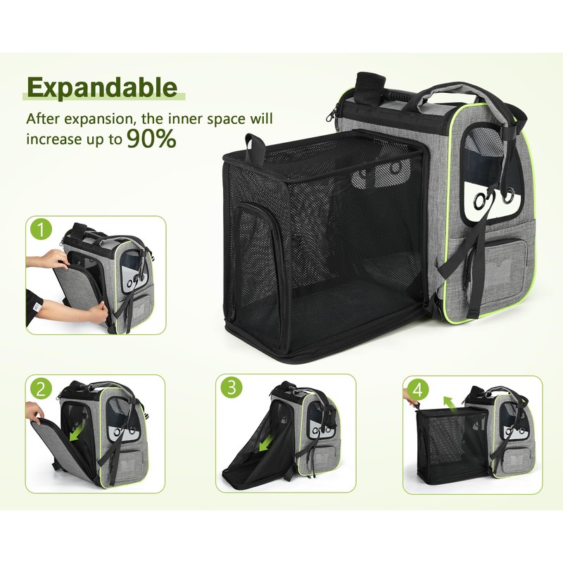 Pecute Pet Carrier Backpack, Large Cat Carrier Backpack Hold Up