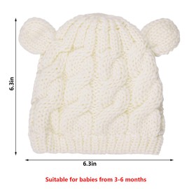 Newborn Winter Beanie Hats Gloves Set Knitted Thick Warm Beanie Cap Gloves for Infant Boys Girls