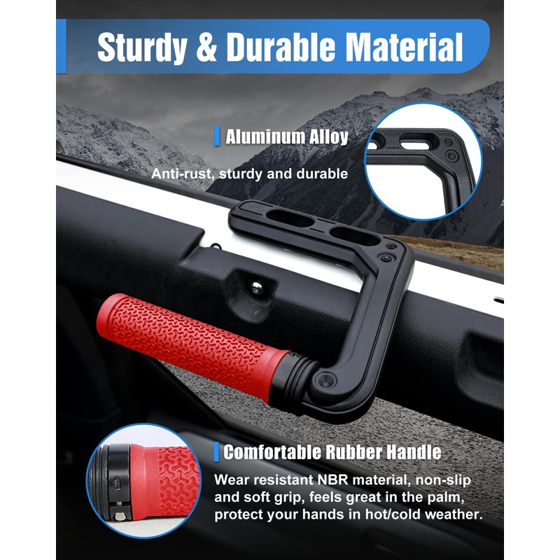 ROADER Front & Rear Roll Bar Grab Handles Fit for