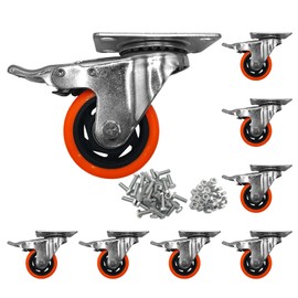 Htudcoue 4 Pcs 4 Inch Heavy Duty Casters,with Brake and Swivel Locking,4 casters Load Capacity 2200 lbs, for Furniture, Workbenches, Carts, Etc.