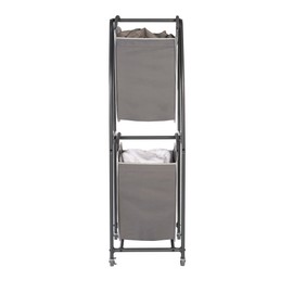 Neatfreak - 2 Tier Laundry Sorter - Laundry Hamper With Wheels & 2 x Laundry Basket Tote Bags For Dirty Clothes, Towels, Blankets, Bathroom Storage & Laundry Room Organization