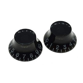 Dopro 2pcs USA(Imperial) LP Guitar Bell Knobs 24 Fine Splines Top Hat Knobs for Gibson Les Paul with CTS Pots Black