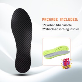Carbon Fiber Insole for Men Women Rigid Carbon Fiber Shoe Insert Carbon Fiber Foot Plate for Hallux Rigidus Limitus, Turf Toe (10.65” / 270mm - Men's 9.5 / Women's Size 10.5, 1 Pc)